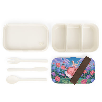 🎭🌸 The Lady Of The Secret Masquerade Bento Lunch Box – Art Deco Garden Fantasy