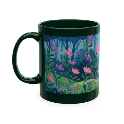 🌸☂️ The Lady Of The Enchanted Garden Stroll Ceramic Mug – Art Deco Floral Whimsy