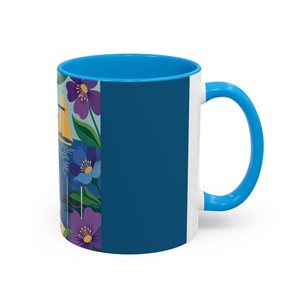 The Lady Of The Golden Horizon Colorful Mugs – Art Deco Coastal Elegance