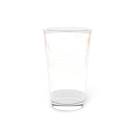 🌼🎄 The Christmas Blossom Belle Pint Glass – Colorful Art Deco Holiday Fantasy