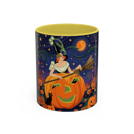 🧙‍♀️🎃 The Witch Of Pumpkin Moon Hollow Colorful Mug – Whimsical Halloween Magic