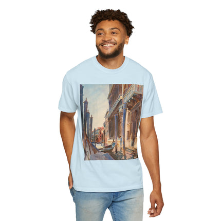 Gondola Moorings on the Grand Canal by John Singer Sargent  Unisex Garment-Dyed T-shirt