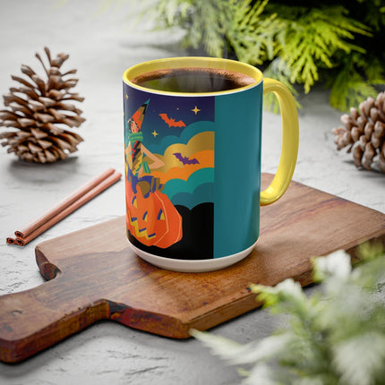 🌙🎃 The Witch Of Crescent Moon Pumpkin Colorful Mug – Colorful Halloween Charm