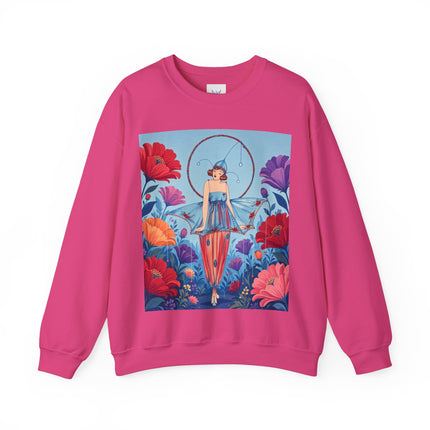 🎪🌺 The Flower Garden Harlequin Crewneck Sweatshirt – Art Deco Fashion Whimsy