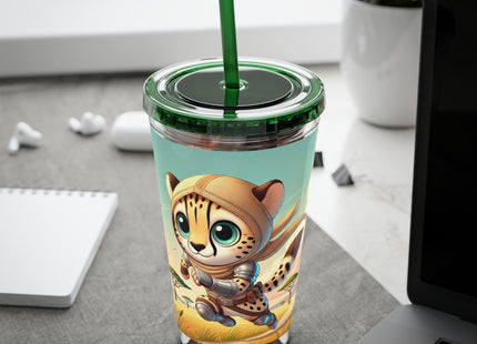 Swift Cheetah Sunsplash Tumbler with Straw, 16oz