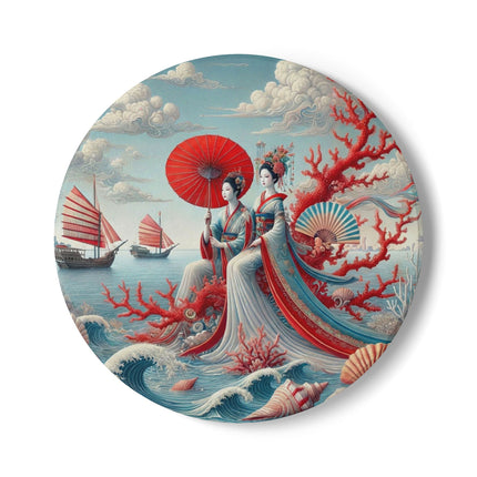 Ladies by the Quiet Sea Ceramic Coaster