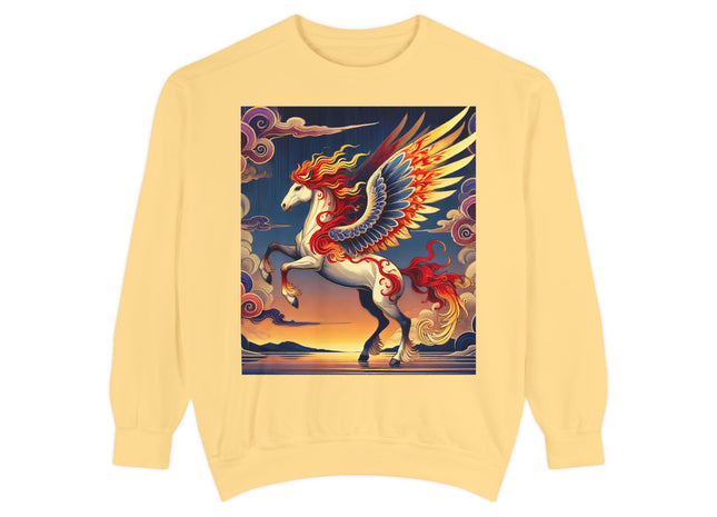 Flame-Winged Horse at Sunset Sweatshirt