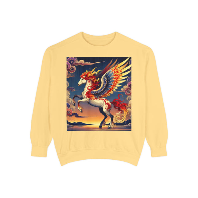 Flame-Winged Horse at Sunset Sweatshirt