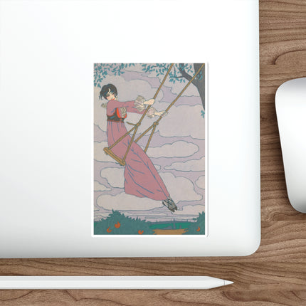 La balançoire by Georges Lepape Die-Cut Stickers (5 Sizes)