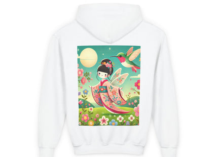 Geisha Fairy and the Hummingbird Blossom Youth Heavy Blend Hooded Sweatshirt