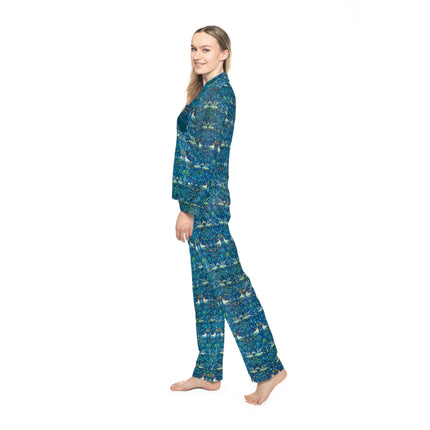 Birds by William Morris Women's Satin Pajamas (AOP)