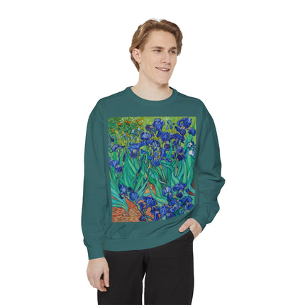 Irises by Vincent Van Gogh Unisex Garment-Dyed Sweatshirt
