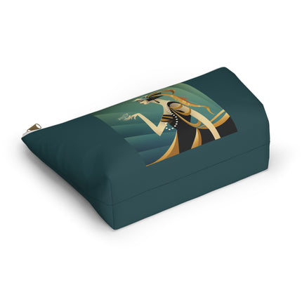 Art Deco Flapper with Bird Cosmetic Bag – Elegant Glamour & Timeless Style
