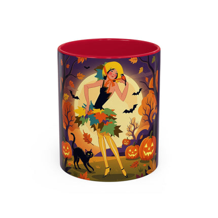 🌕🍂 Autumn Song Beneath The Harvest Moon Colorful Mug – Whimsical Halloween Charm