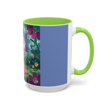The Lady Of The Enchanted Mirror Colorful Mugs – Art Deco Botanical Elegance