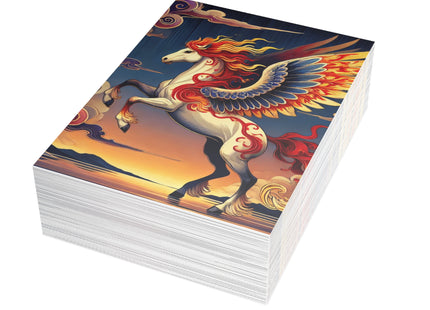 Flame-Winged Horse at Sunset Postcards (envelopes included) - Bundles of 10, 30, 50 Pieces