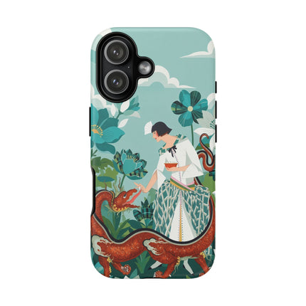 🐉🌿 The Dragon Keeper Phone Case – Art Deco Floral Fantasy