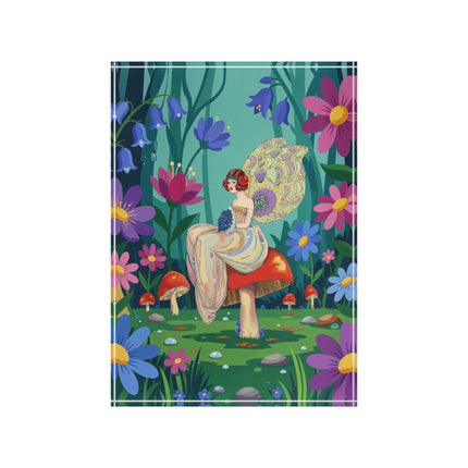 🧚🍄 The Lady Of The Mushroom Forest Acrylic Art Block – Art Deco Fairy Whimsy