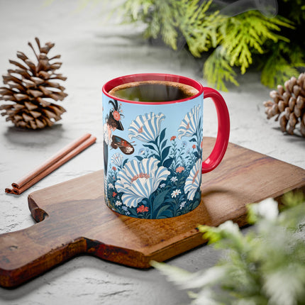 🎨💙 The Enchanted Garden Artist Colorful Mug – Art Deco Floral Whimsy