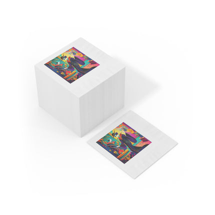 Phantoms of Elegance White Coined Napkins