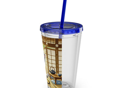 Playful Kitten in the Tea Room Sunsplash Tumbler with Straw, 16oz