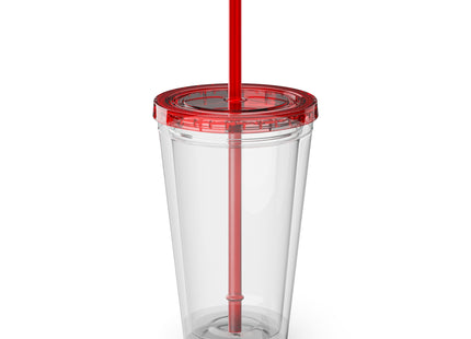 Samurai Kitten Sunsplash Tumbler with Straw, 16oz