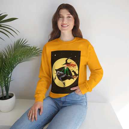 A Witch’s Moonlit Flight Unisex Heavy Blend™ Crewneck Sweatshirt