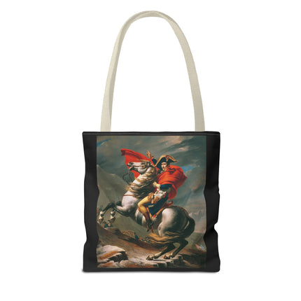 Napoleon Crossing the Alps by Jacques-Louis David Tote Bag (AOP)