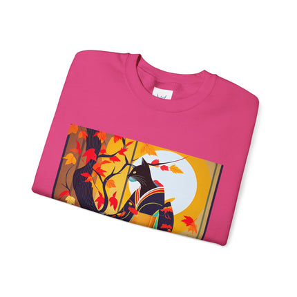 Black Cat in Kimono Unisex Heavy Blend™ Crewneck Sweatshirt