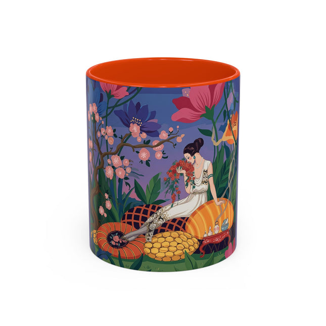 The Garden Of Quiet Reverie Colorful Mugs – Art Deco Botanical Serenity