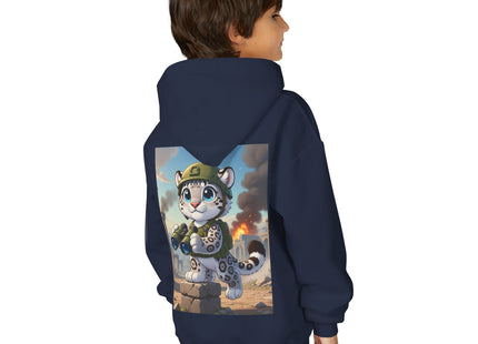 Snow Leopard Lookout Youth Heavy Blend Hooded Sweatshirt