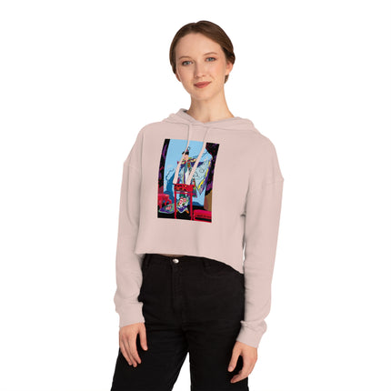 A Visual Journey by Umberto Brunelleschi Women’s Cropped Hooded Sweatshirt