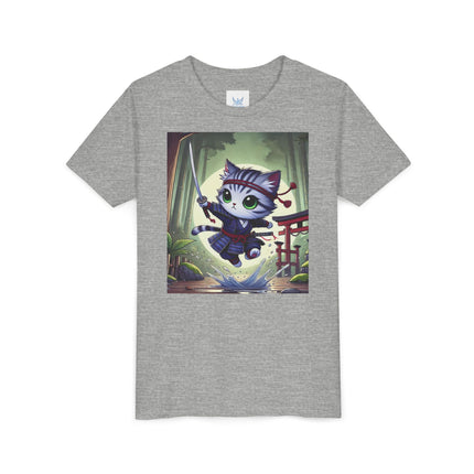 Moonlit Samurai Kitty Youth Short Sleeve Tee
