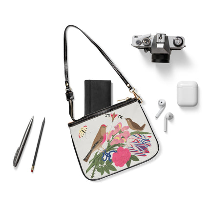 Pink-Breasted Bird & Wren Shoulder Bag – Spring Joy & Timeless Charm