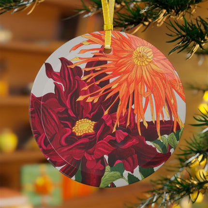 Dahlia Flower by Tanigami Kônan Glass Ornament