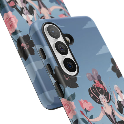 🌹🎭 The Rose Masquerade Promenade Phone Case – Art Deco Floral Elegance