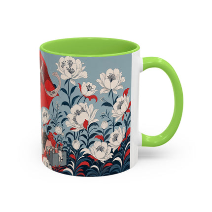 ❤️🌺 The Scarlet Parasol Spectacle Colorful Mug – Art Deco Fashion Elegance