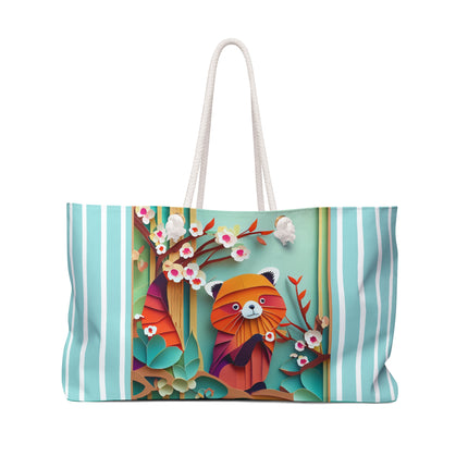 A Playful Red Panda Weekender Bag