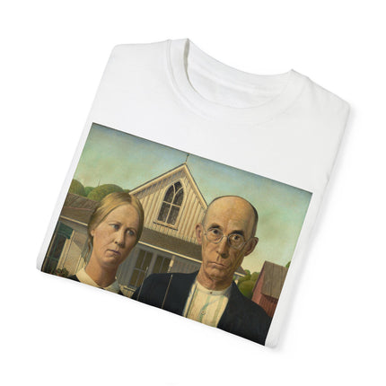 American Gothic by Grant Wood Unisex Garment-Dyed T-shirt
