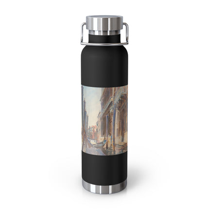 Gondola Moorings on the Grand Canal by John Singer Sargent Copper Vacuum Insulated Bottle, 22oz