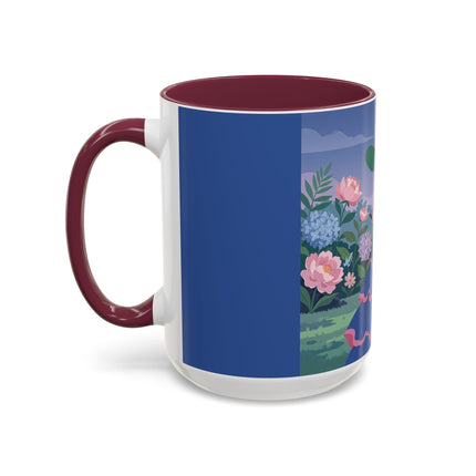 The Lady Of The Garden Stroll Colorful Mugs – Art Deco Botanical Elegance