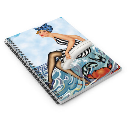 Playful Waves and Fashion Follies Spiral Notebook - Ruled Line