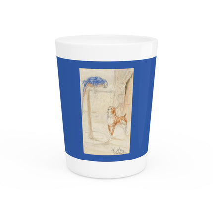 Perroquet et Chien by Henri de Toulouse-Lautrec Ceramic Shot Glass