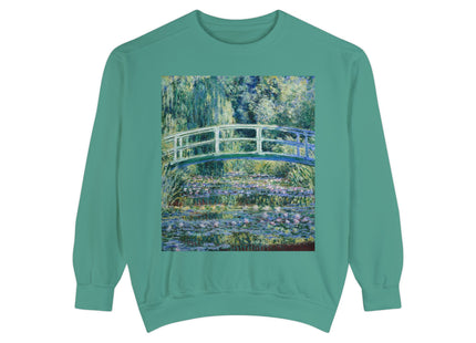 Water Lilies and Japanese Bridge by Claude Monet Unisex Garment-Dyed Sweatshirt