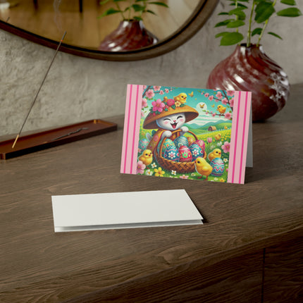 Geisha Kitten’s Easter Delight Greeting Cards (1, 10, 30, and 50pcs)