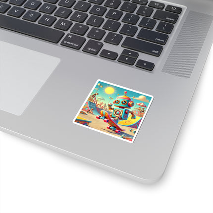 🛹🤖 The Skate Park Robot Kiss-Cut Sticker – Action, Energy & Retro Fun