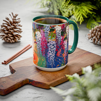 Golden Wisteria Elegance Colorful Mugs (11oz, 15oz)