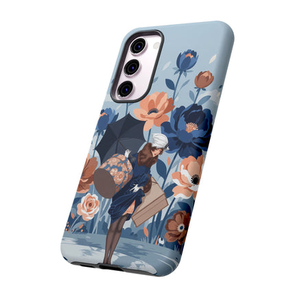 ☂️🌺 The Lady Of The Traveling Garden Phone Case – Art Deco Floral Adventure