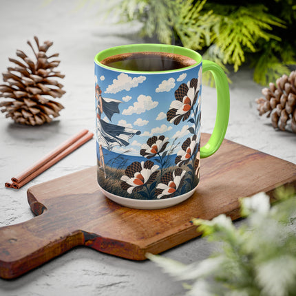 🌊🌼 The Windswept Seaside Promenade Colorful Mug – Art Deco Coastal Elegance