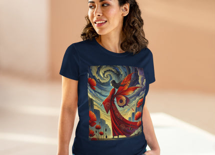 The Poppy Fairy in the Wind Cotton Tee
